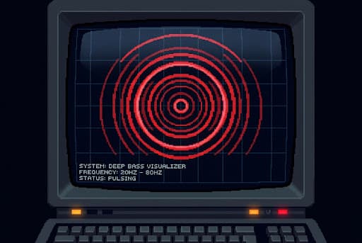 Bass frequency visualization pixel art